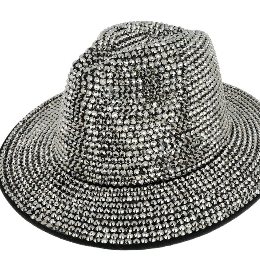 Glamorous Silver Rhinestone Hat - Picture 8 of 11